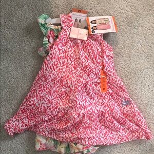 Tommy Bahama Pink and White Patterned Girls' Casual Dress 2-pack